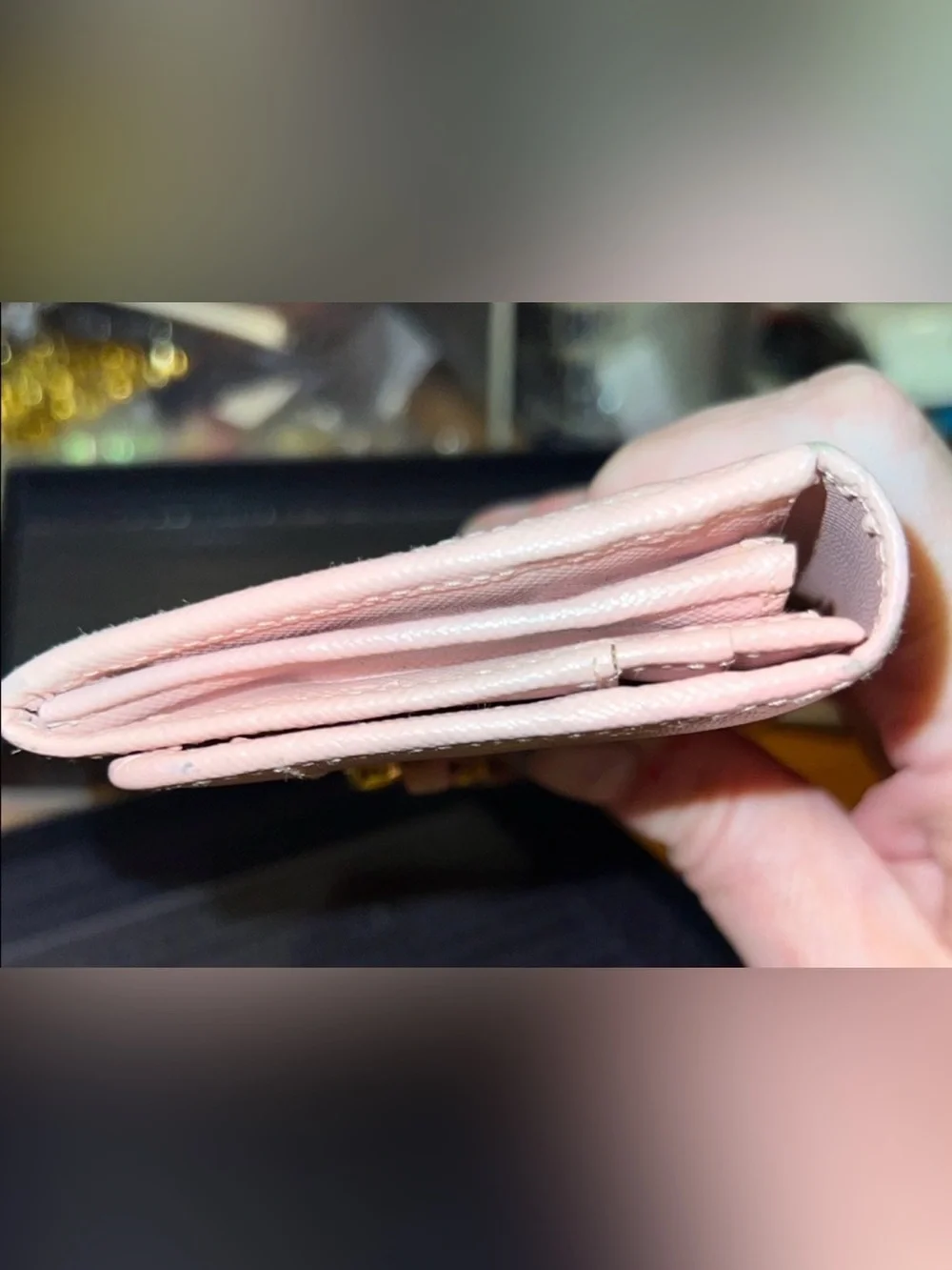 Prada Pink Saffiano Leather Bow Wallet - No Box